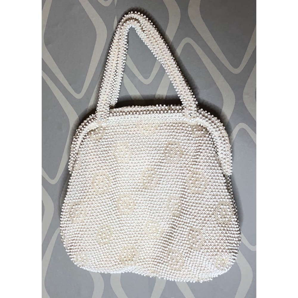 VINTAGE corde bead handbag, pristine condition
